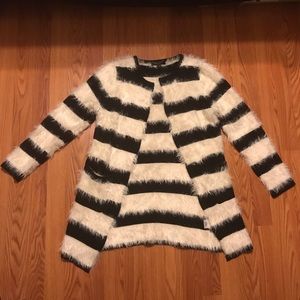 Romeo & Juliet Couture Faux Fur Striped Sweater